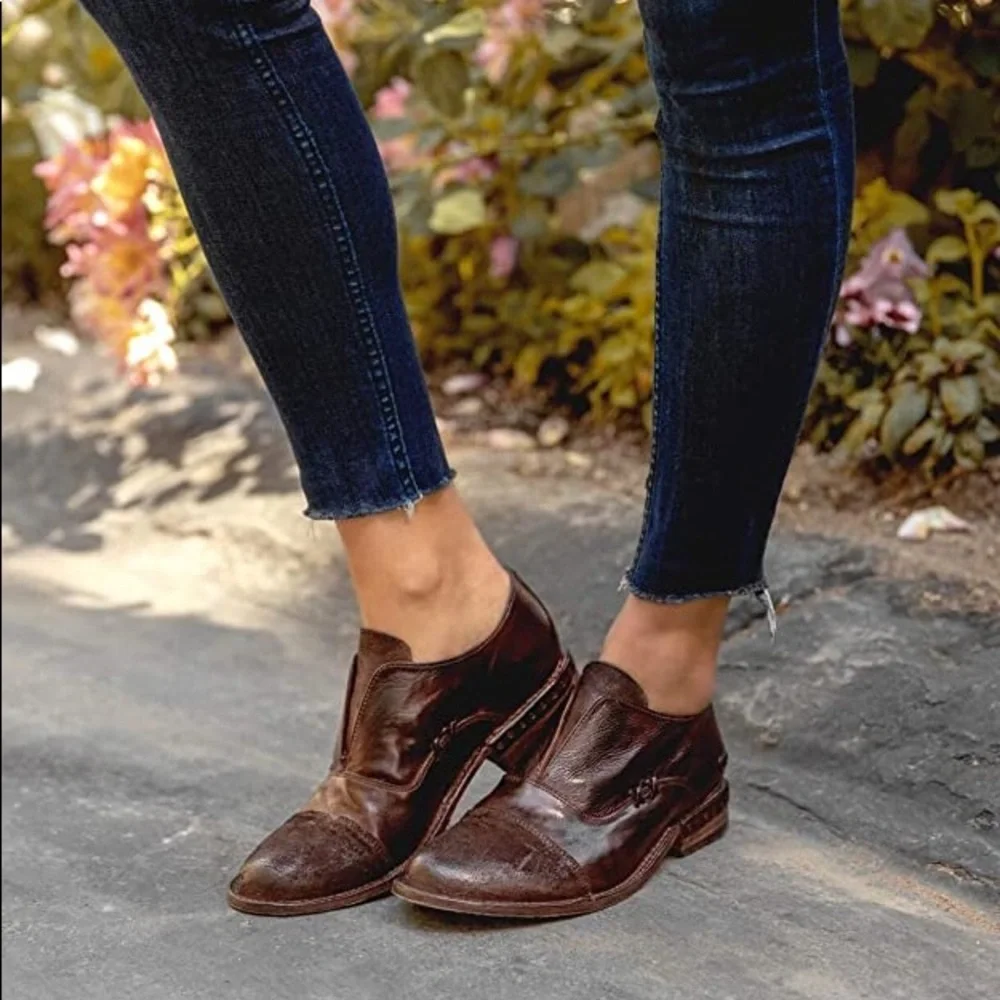 SOLD‼️BED STU Rose Oxford Shoe in Teak Dip Dye Leather - Picture 1 of 8